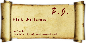 Pirk Julianna névjegykártya